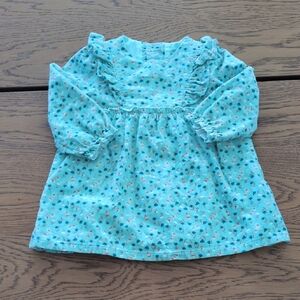 6M-9M - Corduroy Floral Blue Kids Top